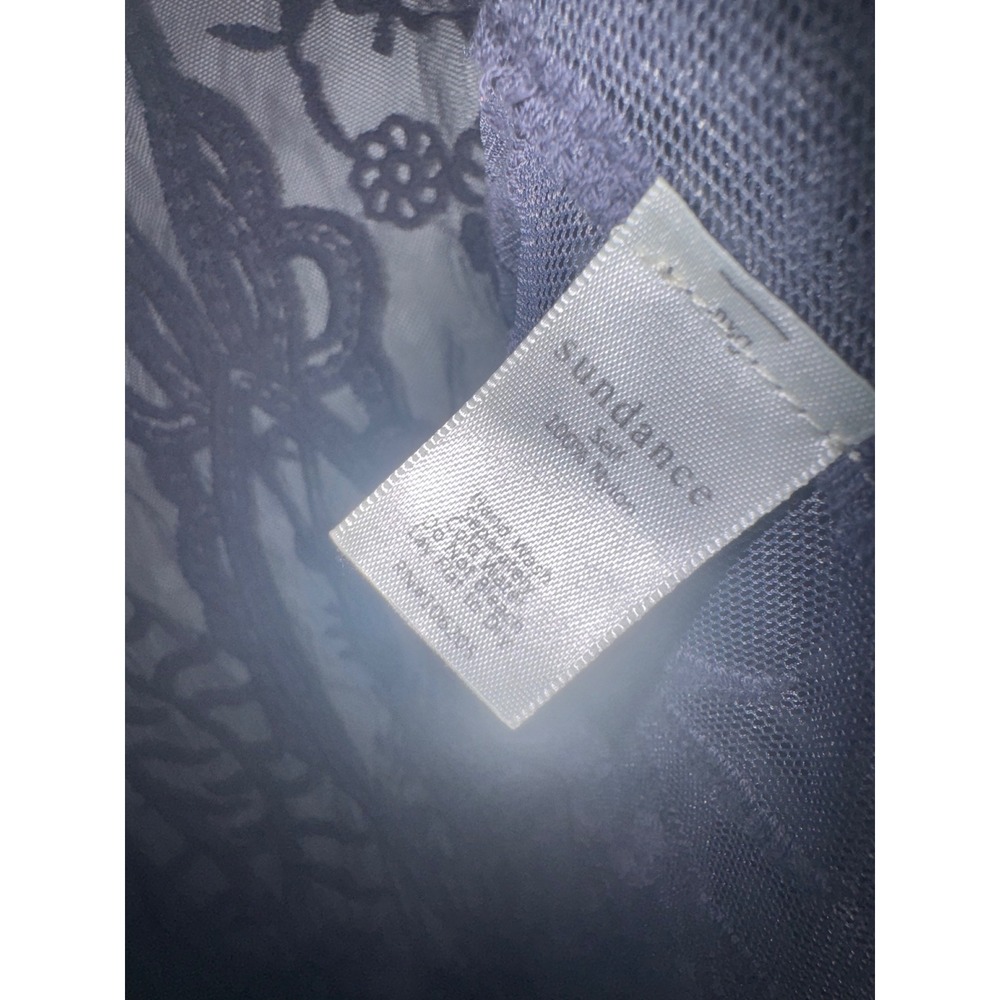 Sundance Women Charcoal Grey Sheer Floral Lace Open Front Kimono Cardigan Large - Picture 3 of 9